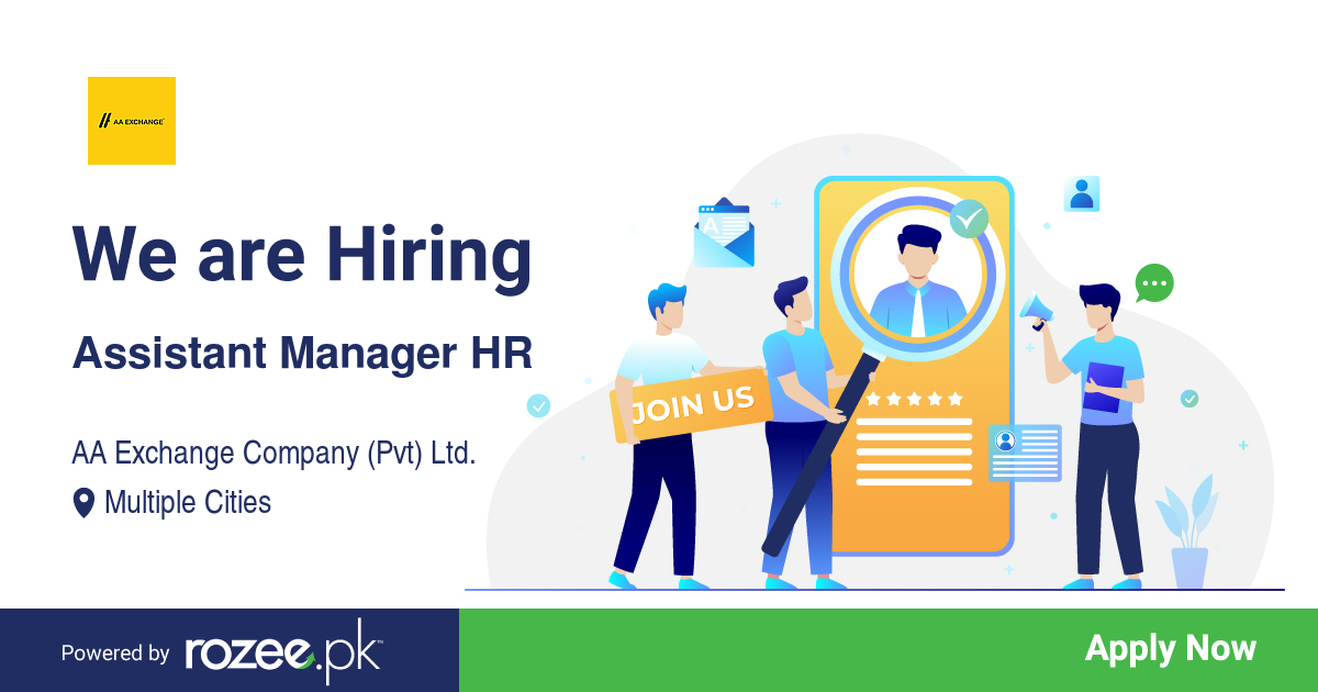 Assistant Manager HR Job Islamabad Rawalpindi AA Exchange Company 