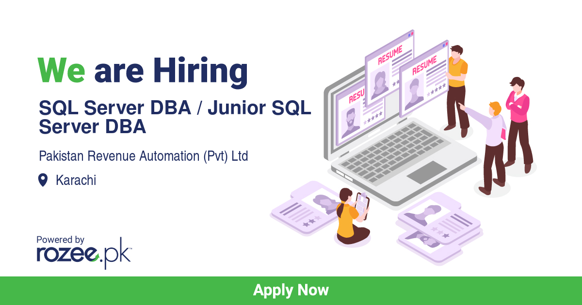 Sql server dba junior sql server dba job karachi pakistan revenue 