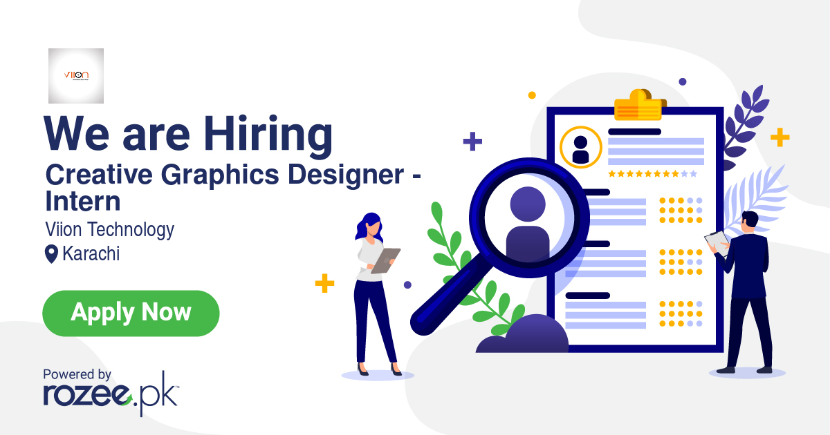 Creative Graphics Designer Intern Job Karachi Viion Technology